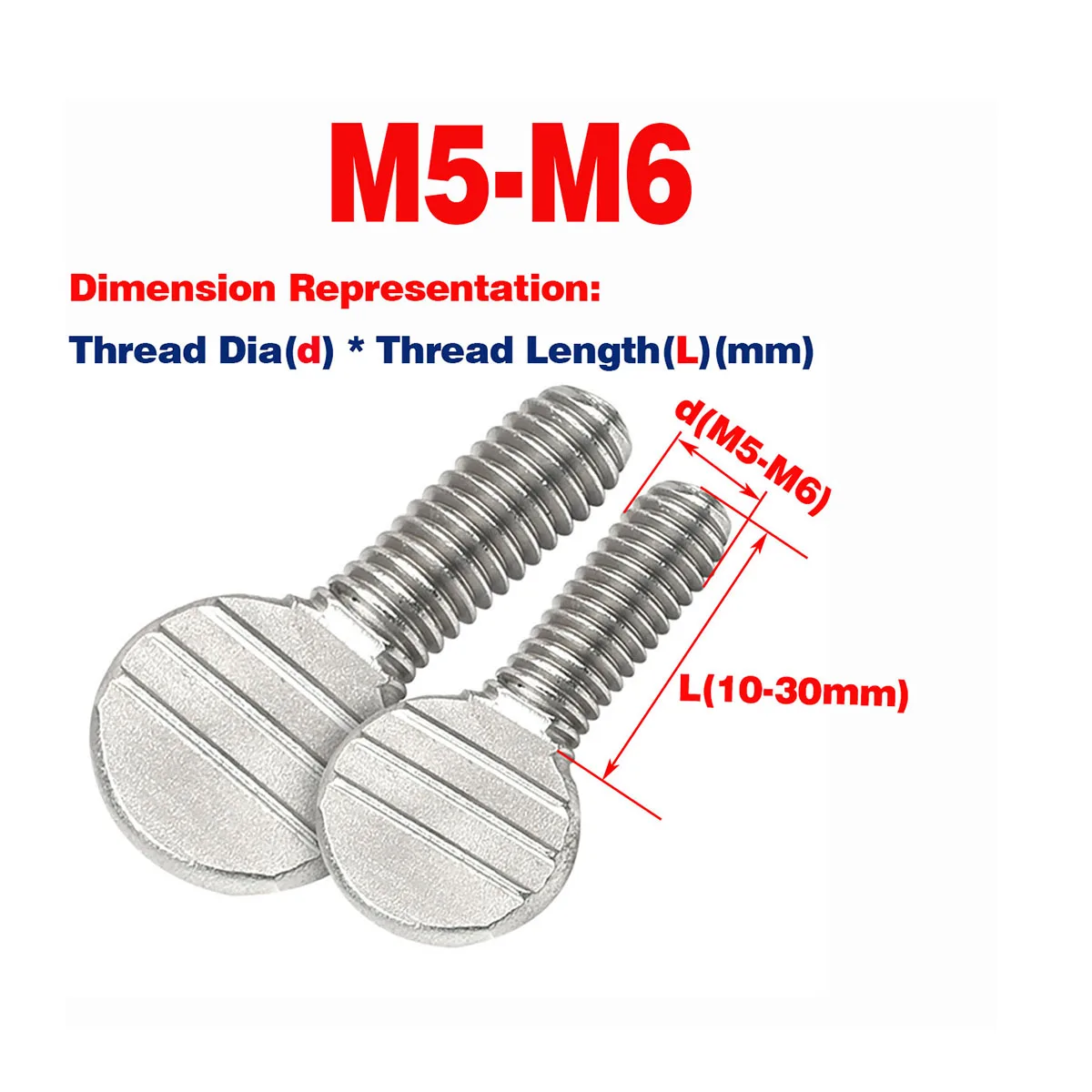 

304 Stainless Steel Table Tennis Racket Screw/Thumb Wave Plate Head Bolt M4-M10