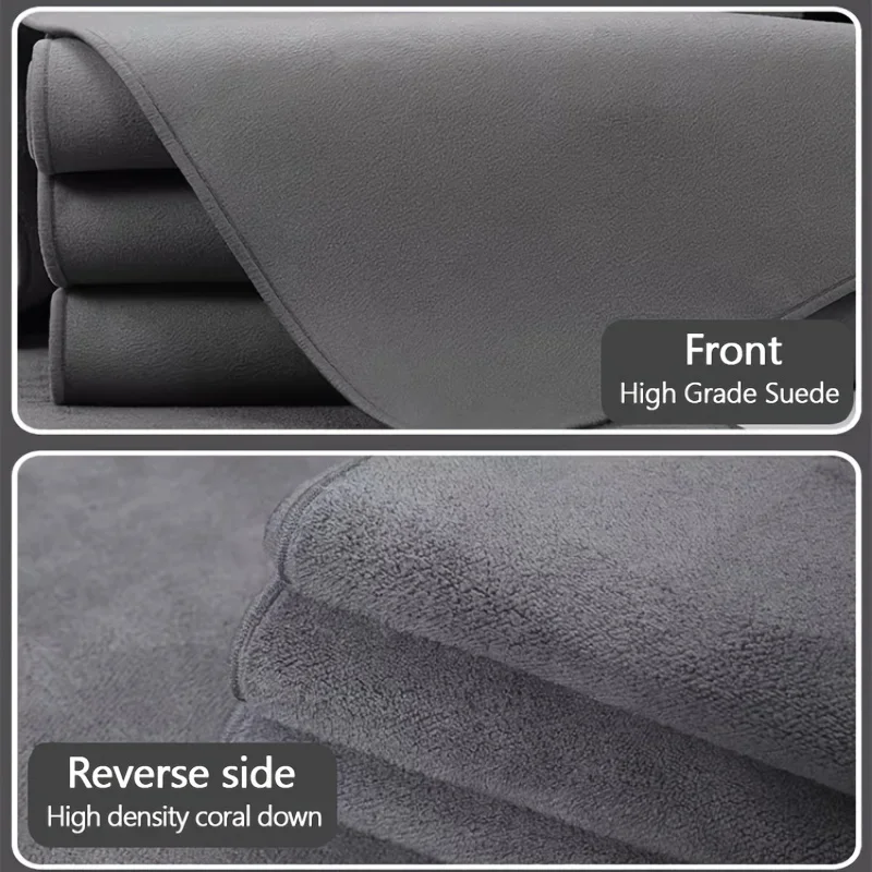 Полотенце из микрофибры для мытья автомобиля замшевое двустороннее впитывающее