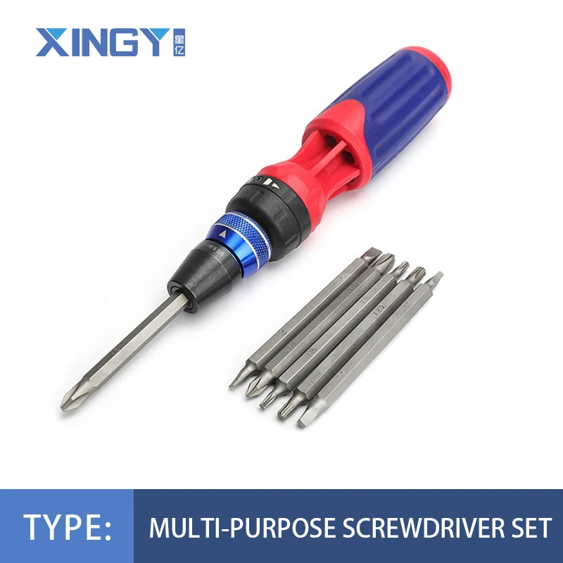 

XINGYI Ratcheting Screwdriver 12 In 1 Screwdriver Set Quick Load Mechanism Screwdrivers S2 Bits Screwdriver Bit Set