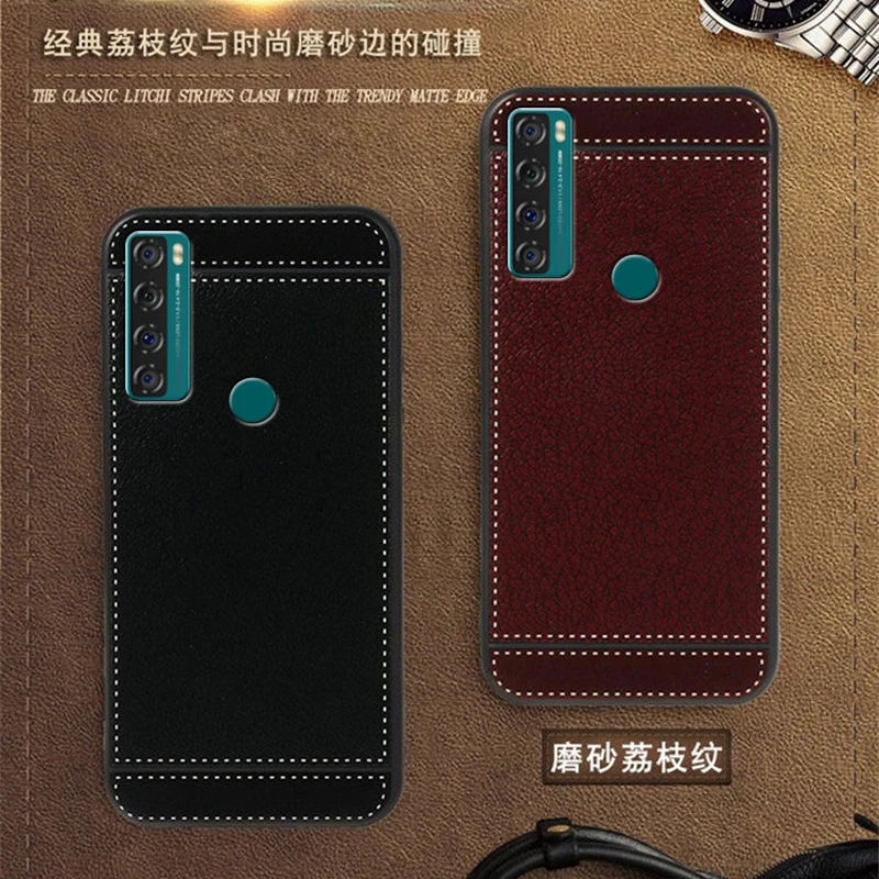 

Cover for TCL 20 SE 6.82 Inch Soft Silicone Red/Black/Blue/Pind/Brown Concave-Convex Pattern TCL 20 SE Case