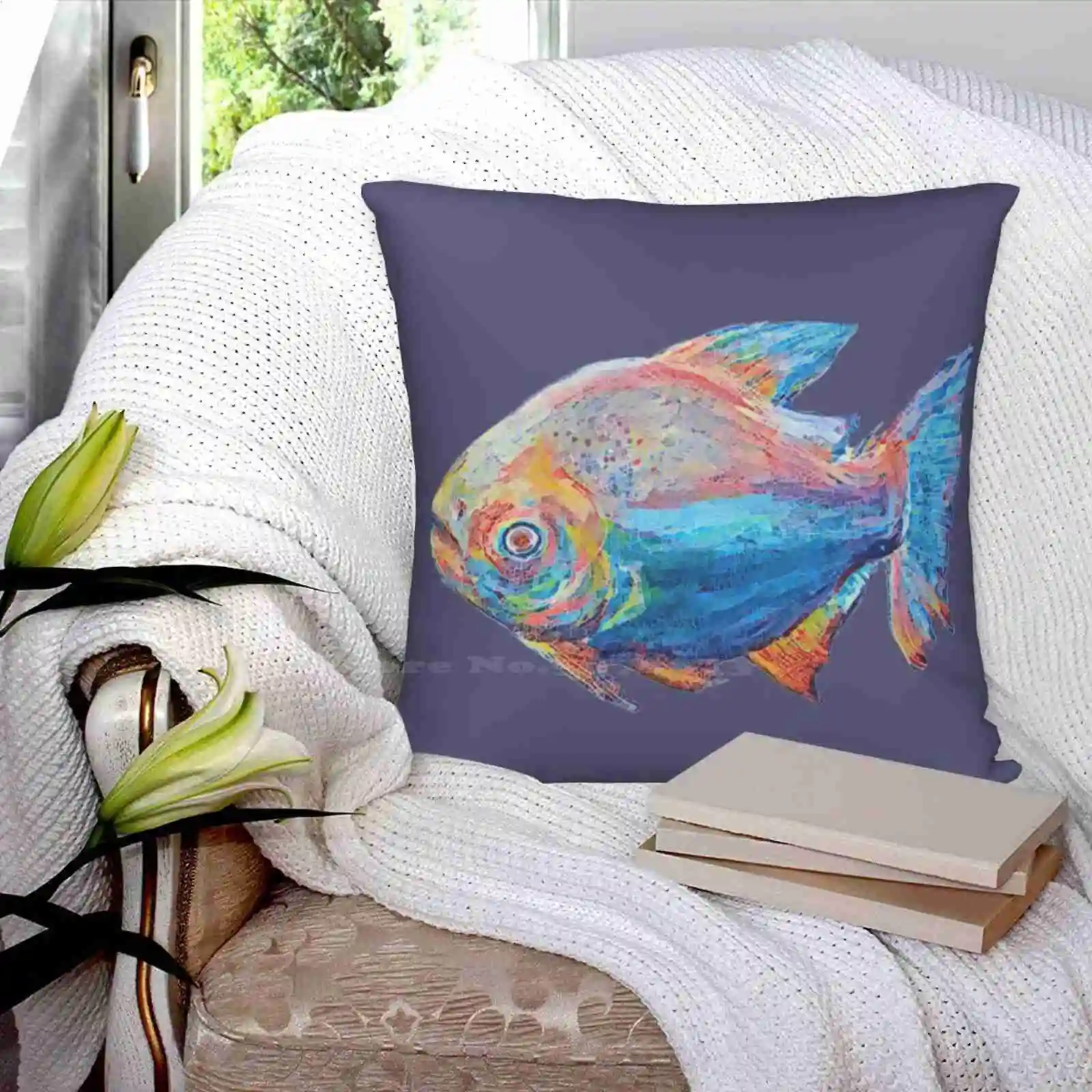 Anxious Pastel Pacu Fish наволочка тропическая пастель синяя пресноводная река большой