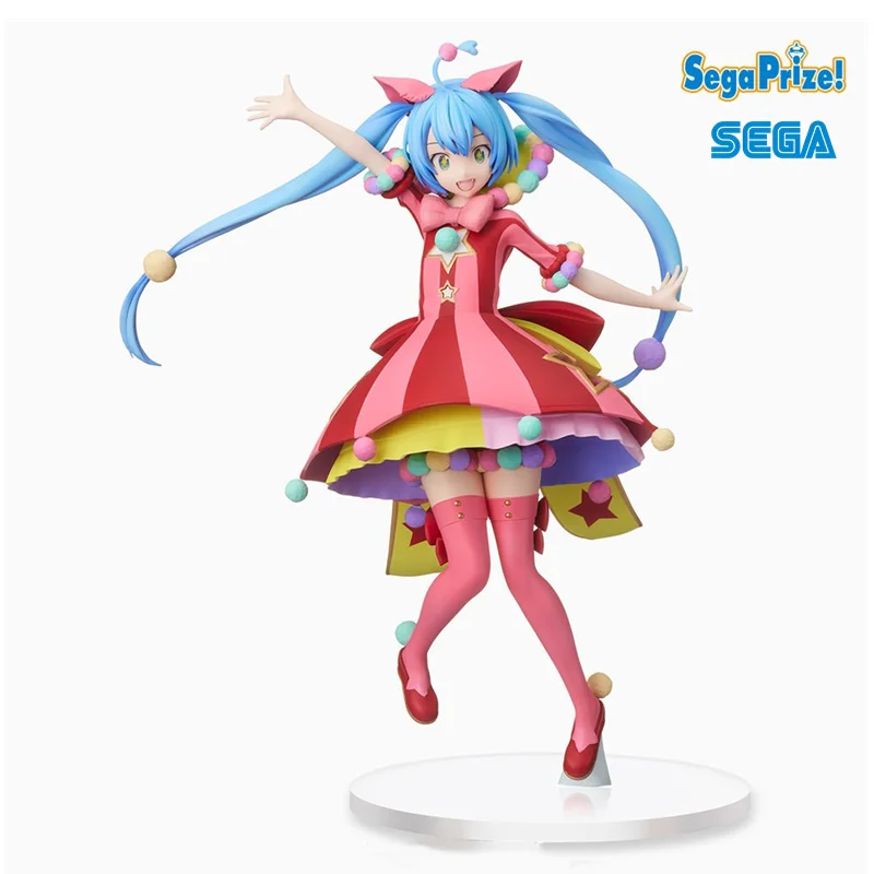 

Sega аниме, фигурка, проект Sekai, красочная сцена! Подвиг. Мику Хацунэ из страны чудес, Мику Хацунэ из мультфильма «Мику» розово-голубого цвета