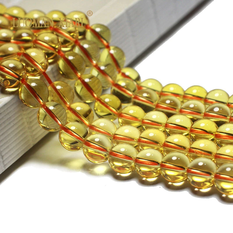 

Круглые бусины из натурального камня с пьезокварцевым цитрином, желтым кварцем, кварцевым кварцем, для изготовления ювелирных изделий, материал для браслетов и ожерелий «сделай сам», Размер 15 дюймов