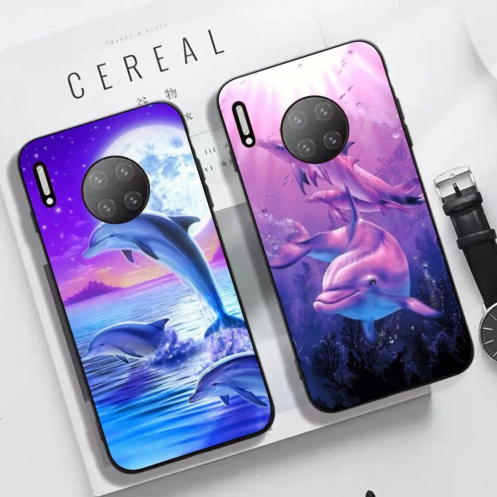 

Sea Animal Cute Dolphin Phone Case For Huawei Mate 10 20 30 40 50 lite pro Nova 3 3i 5 6 SE 7 pro 7SE
