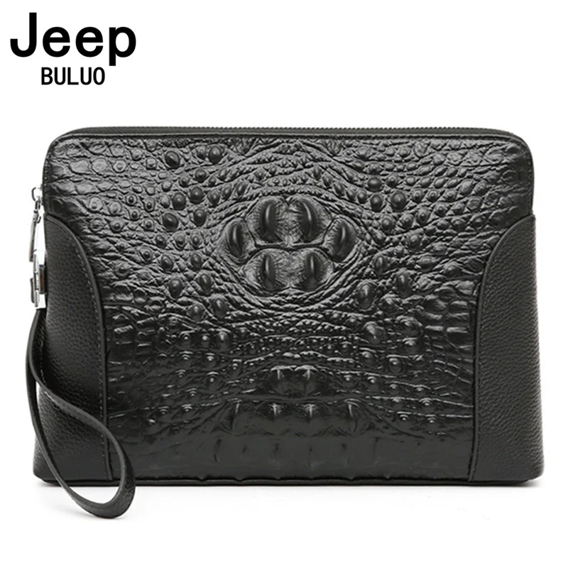 

Мужские кошельки из коровьей кожи Jeep Buluo, оранжевая Сумка-клатч с карманом для мобильного телефона, деловая сумка для документов, все сезоны,...