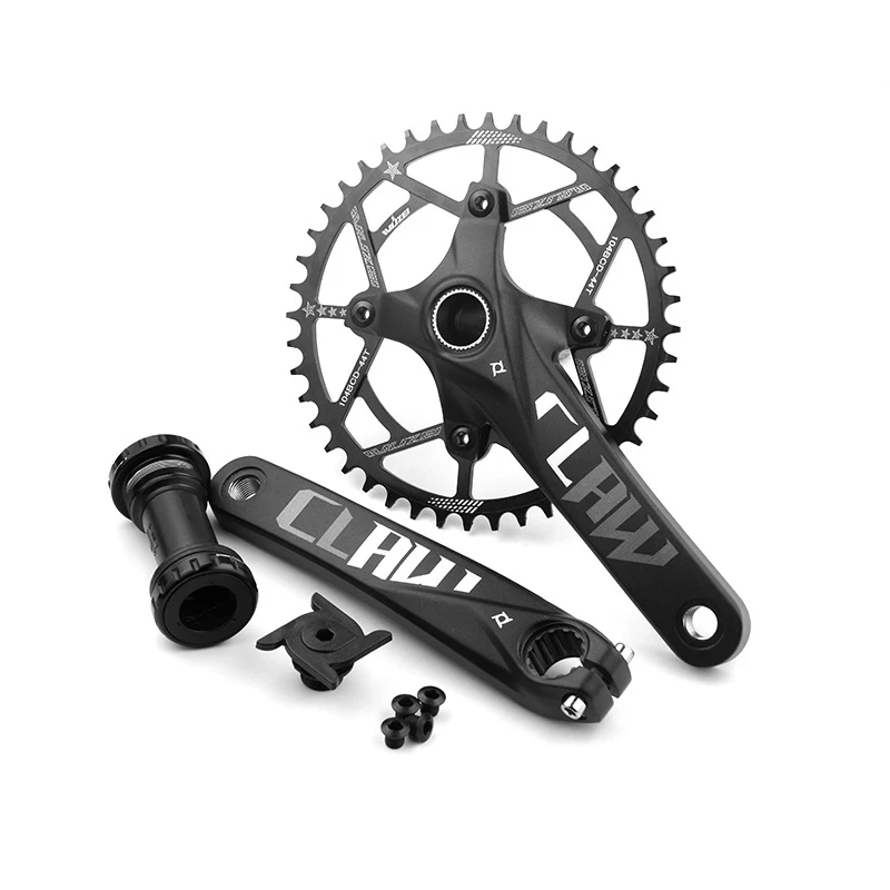 PROWHEEL Road Bike Chaiwheel Mountain Axis Tooth Hollow Integrated Crankset 104 BCD Disc 32T 38T 42T 52T Modified Crank Set |