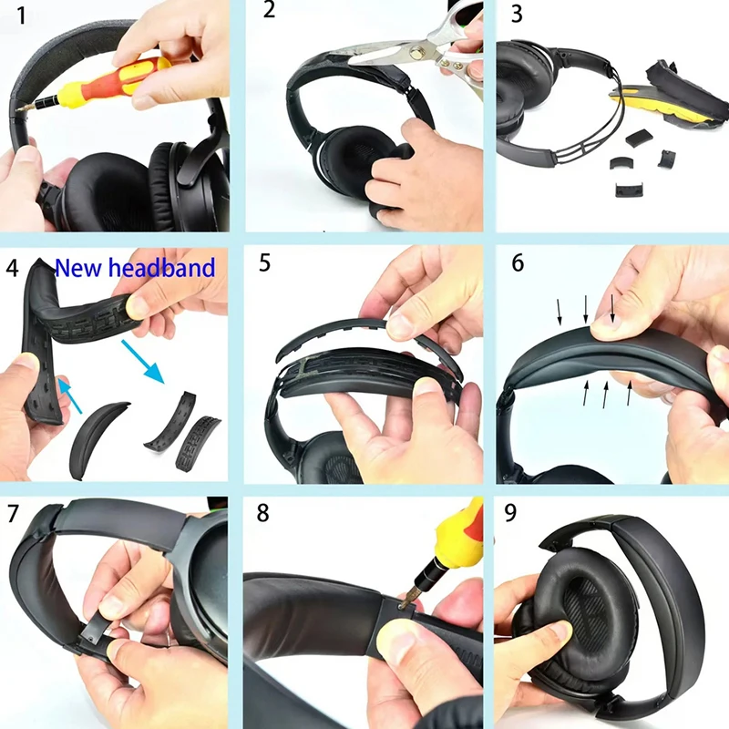 Removeable Headband For Bose QuietComfort QC35 QC35II QC45 Headphones Replacement New Design Headand Cushion