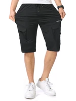 2022 men summer cozy shorts black navy blue khaki cotton knee length pants male side pockets design comfort daily trousers new