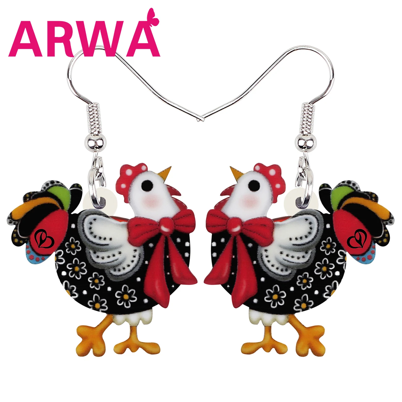 Акриловые милые серьги Arwa в виде цветка, курицы на ферме, серьги-подвески, подарки, модные украшения для женщин и девушек, аксессуары для под...