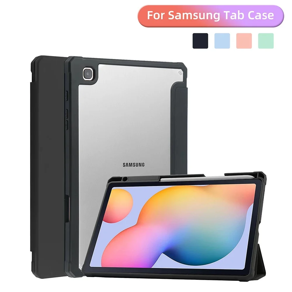 

For Samsung Tab S6 Lite Case For 2022 SM-P610 S7 S8 Plus 12.4"S7 FE With Auto Wake up / Sleep Pencil Holder Tablet Cover
