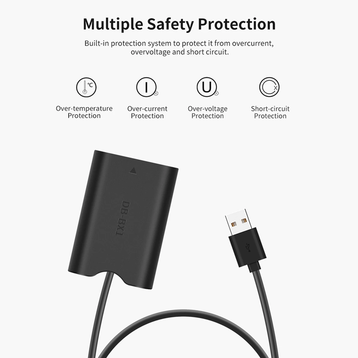 Фото GZMO NP-BX1 Фиктивный аккумулятор с адаптером питания USB-A Соединитель постоянного тока для камеры Sony ZV-1 RX100 M7 M6 M5 RX1R HX50 HX90 HX300 HX400 №3