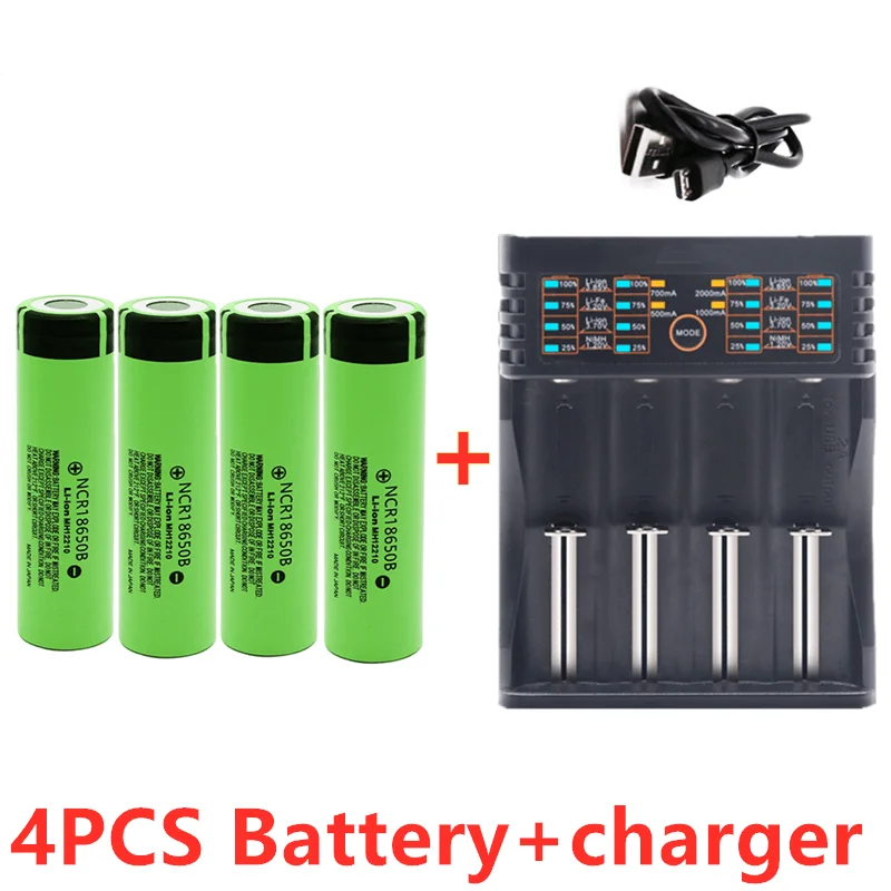 

NCR 18650 30A discharge 3.7V 3400mAh 18650 rechargeable battery flashlight lithium battery + USB 18650 3.7V charger