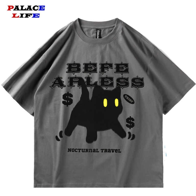 

Футболка мужская с забавным принтом в стиле хип-хоп, хлопковая Повседневная рубашка в стиле Харадзюку, топ с коротким рукавом, уличная одежд...