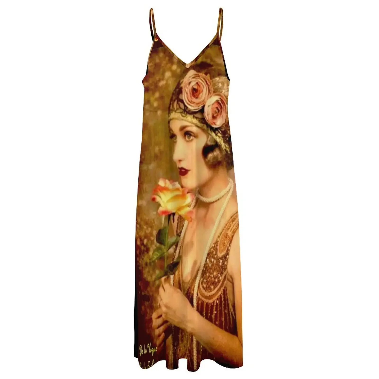 FLAPPER WORLD: Винтажное платье без рукавов с рекламным принтом в стиле 1921 года