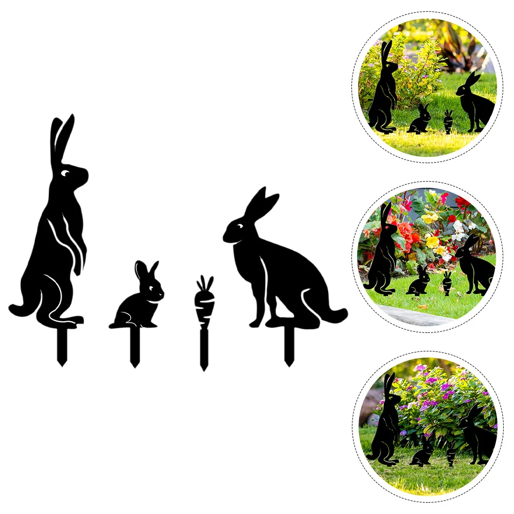 

Easter Stake Garden Bunny Yard Lawn Sign Animal Signs Rabbit Stakes Silhouette Sculpture Outdoor Decor Decoration Welcome