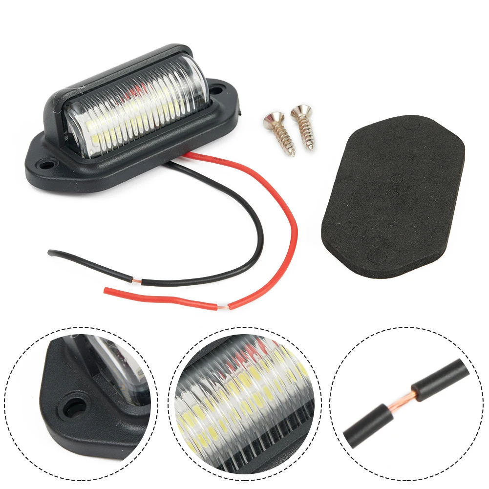 

1pc Waterproof 6 LED 12V License Plate Light Car Boat Truck Trailer Lamp With Screws Car LED License Plate Lights Lamp