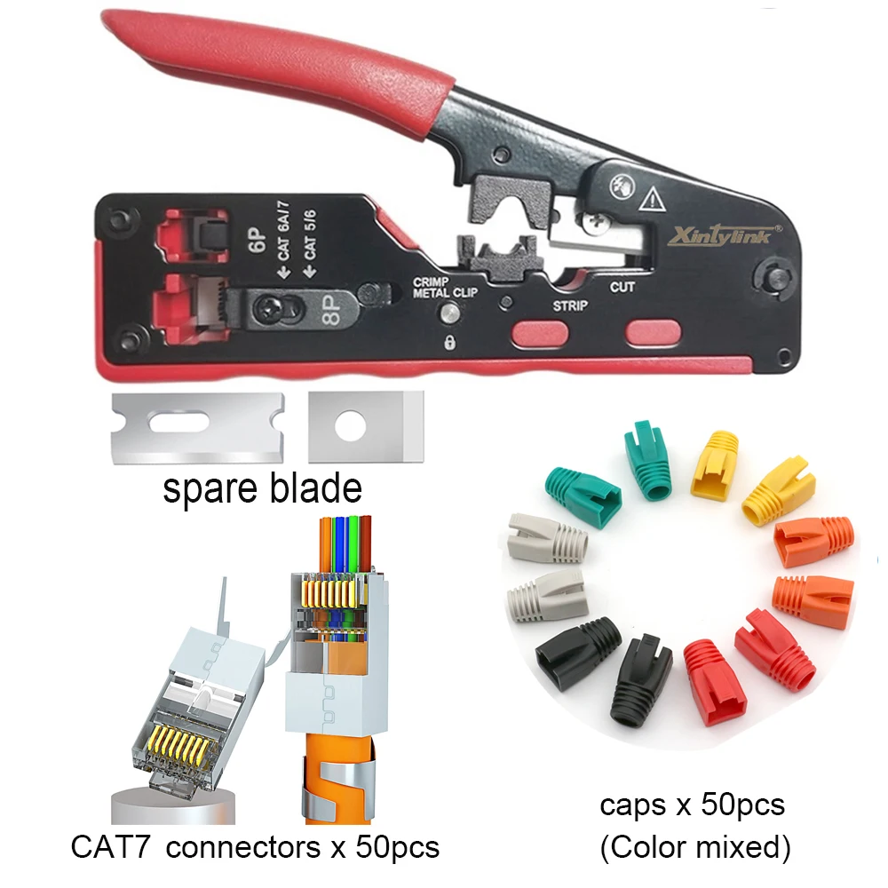 Обжимные колпачки для кабеля устройство зачистки ethernet оснастка 50u cat7 CAT6A CAT7 CAT8