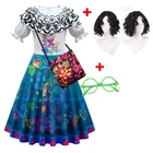 Mirabel Madrigal карнавальный костюм на Хэллоуин для девочек, карнавальный костюм, платье принцессы, плащ, сумка, очки, парик, полный комплект