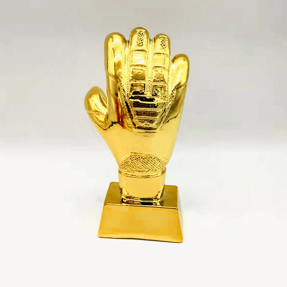 

Football Glove Trophy Goal Keeper Gloves Decor Match Compact Gold Soccer Delicate Abs Decorative Supply School Award