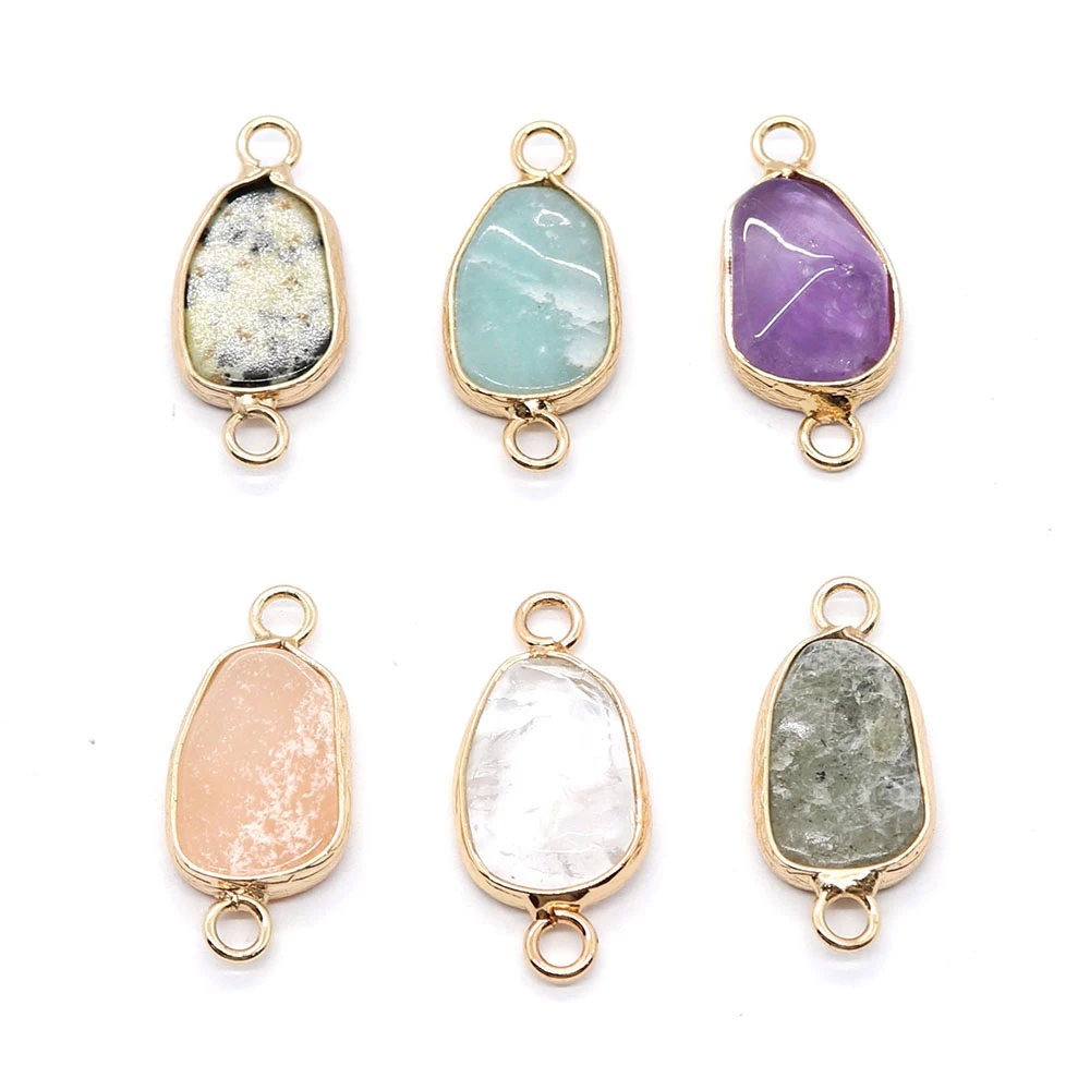 Подвески из натурального камня с двумя отверстиями подвески блестящего для