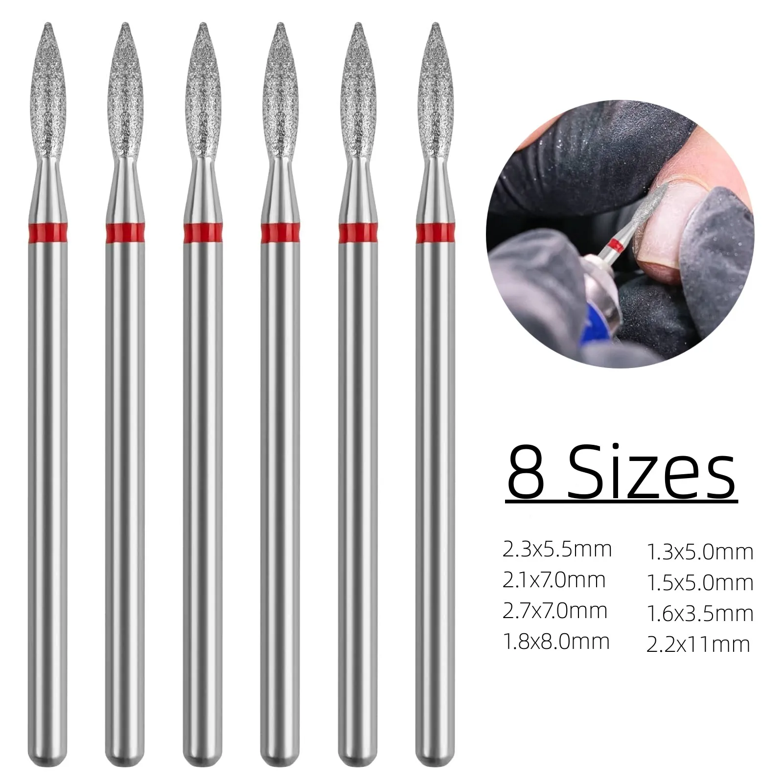 Flame Nail Drill Bits 3/32" Cuticle Clean E-file Bit Milling