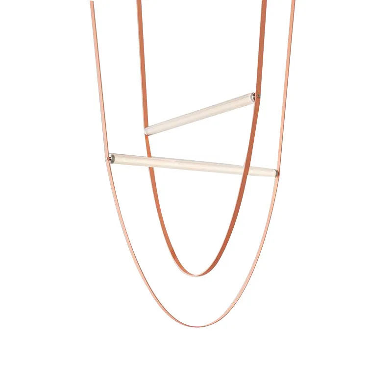 Светодиодная люстра в стиле пост-модерн с кожаным ремешком