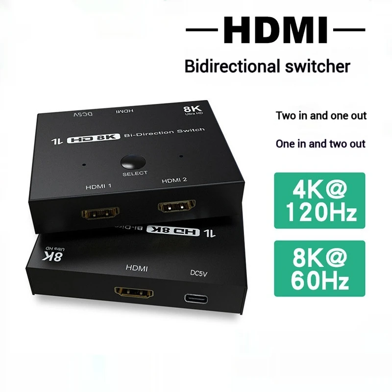 HD-конвертер 8K@60Hz4K@120 Гц для Xbox HDMI двунаправленный переключатель с разделенной