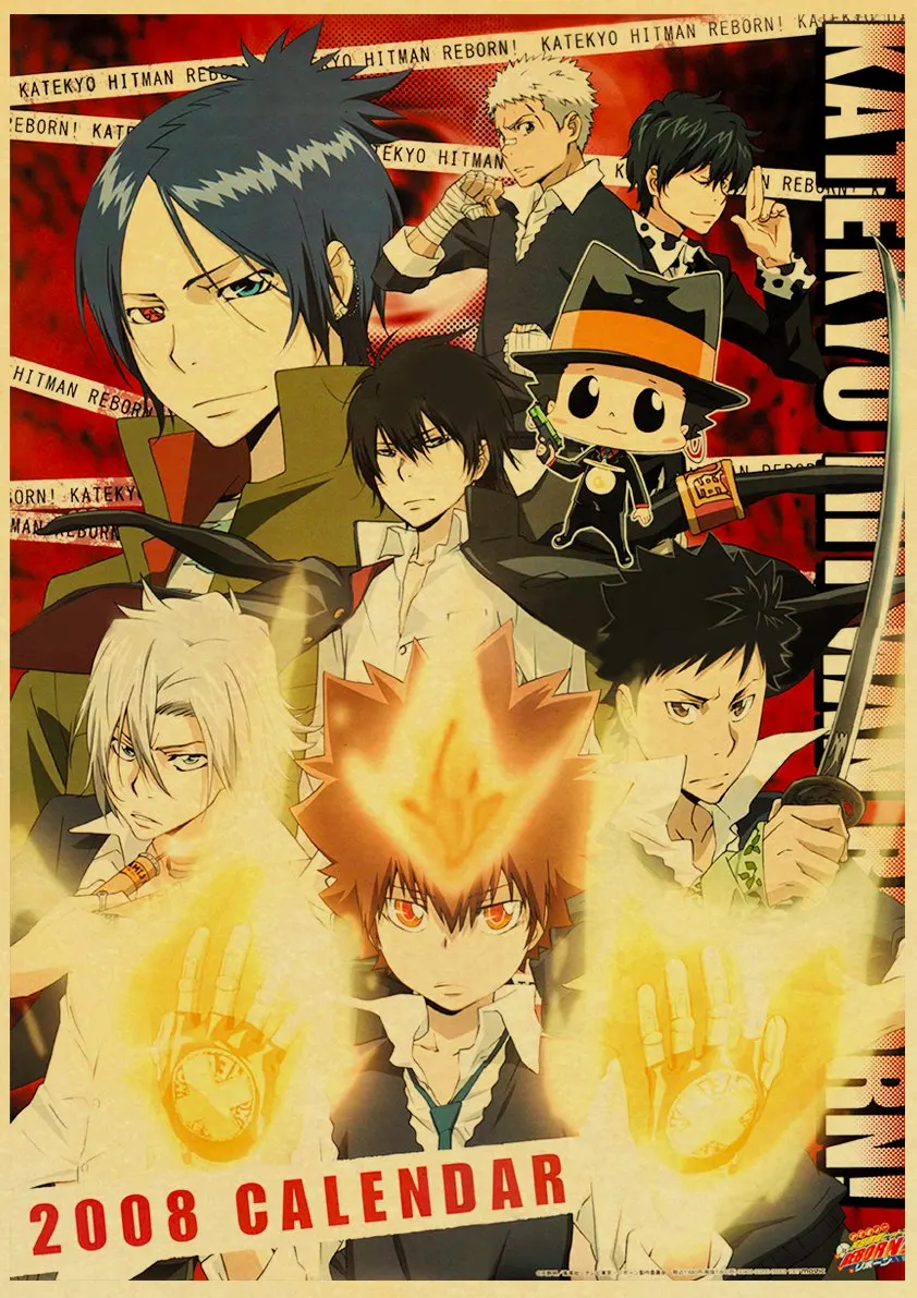 Хитман Реборн! Плакаты из японского аниме постер на стену крафт-бумаги домашний