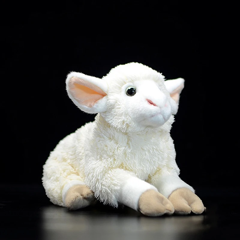 

Cute Soft Sheep Stuffed Plush Toy Realistic Simulation Original Ovis aries Cuddly Animal Model Doll Kids Audlt Gifts