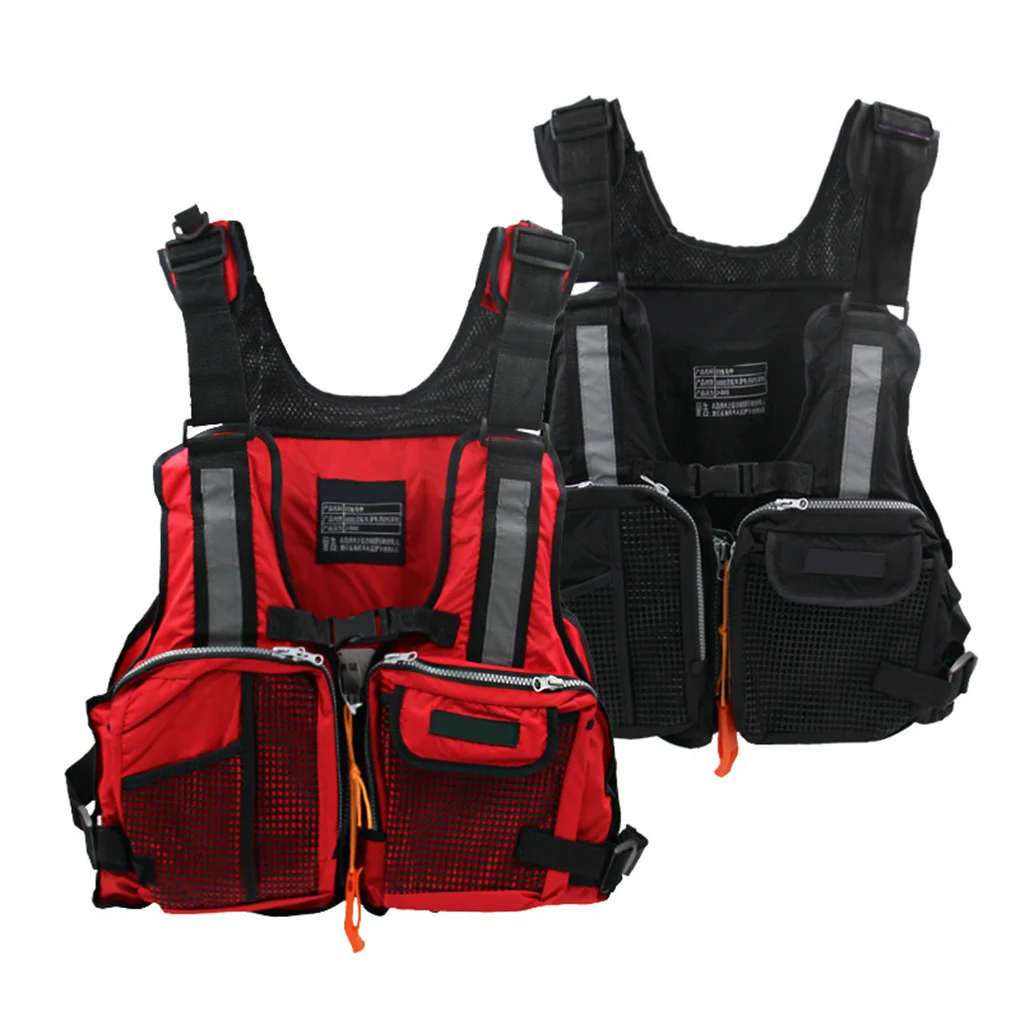 

Buoyancy Vest Kayak Drifting Surfing Life Jacket Swimming Fishing Adults Adjustable Safety Vest, Black