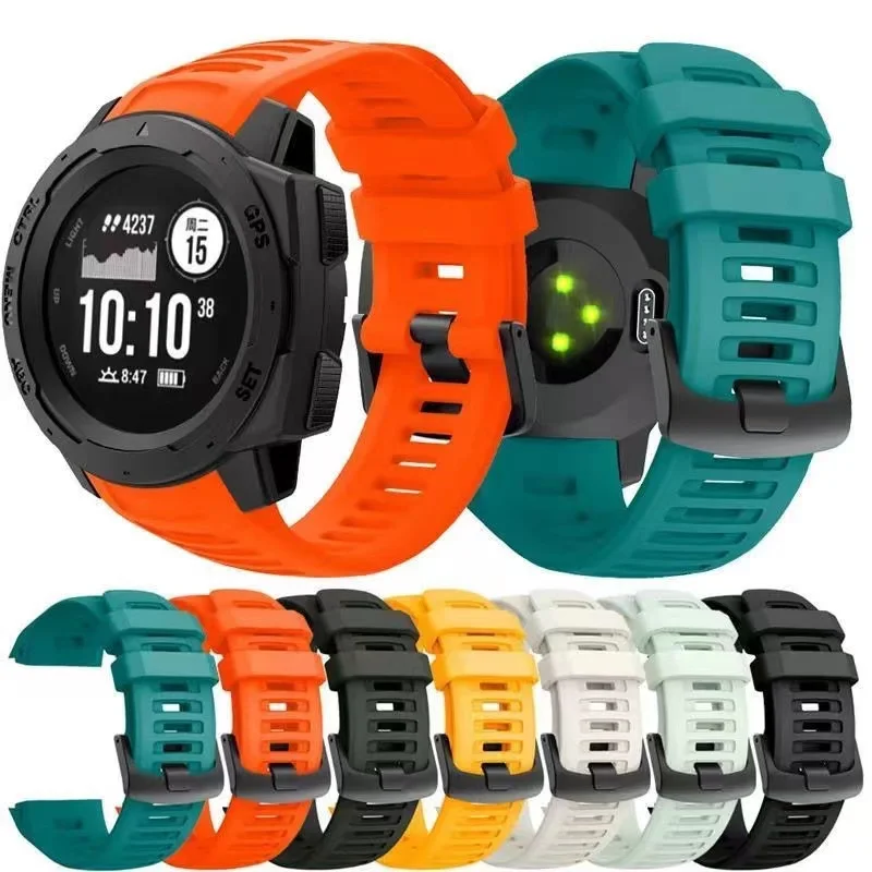 

22mm Silicone Watch Band Strap for Garmin Instinct 2, Tide, Tactical, Dual Power Surf, Esports with Installation Tool