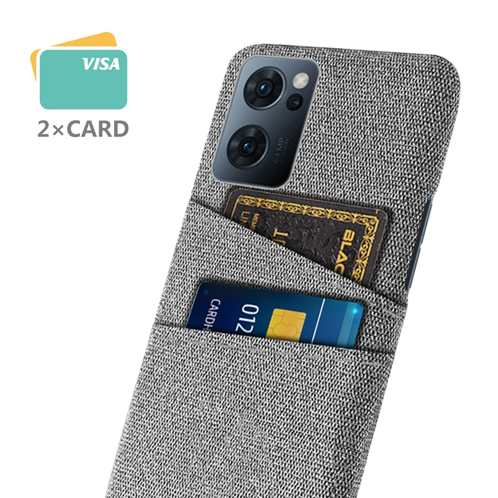 

For Oppo Reno7 5G Case Luxury Febric Antiskid Card Slot Holder Cover For Oppo Reno 7 appo Reno7 5G CPH2371 6.43" Coque Fundas