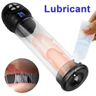 Насос для пениса с смазкой для мужчин, Электрический увеличитель пениса, Мужской вакуумный насос, увеличитель пениса для эрекции и задержки эрекции, секс-игрушки для взрослых, интимные изделия