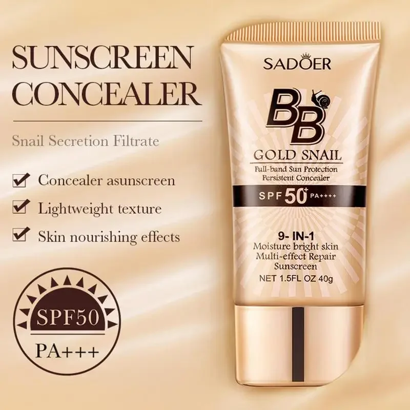 BB крем SPF50 + золотой Улитка солнцезащитный отбеливающий тональный Мягкий