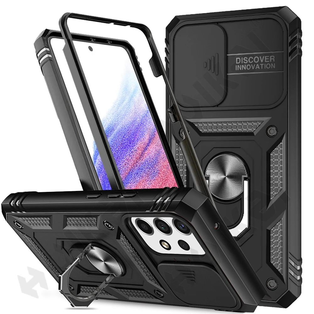 

Case For Samsung A53 A52S A52 A51 A32 5G Galaxy S22 S21 FE Ultra Plus Heavy Duty with Camera 360 Degree Rotate Kickstand Cover