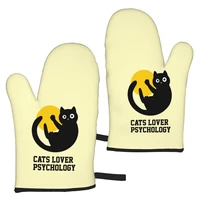 a pair home modern cute best cat double oven mits mitts bbq microwave glove heat resistant mittens for gifting cookware baking