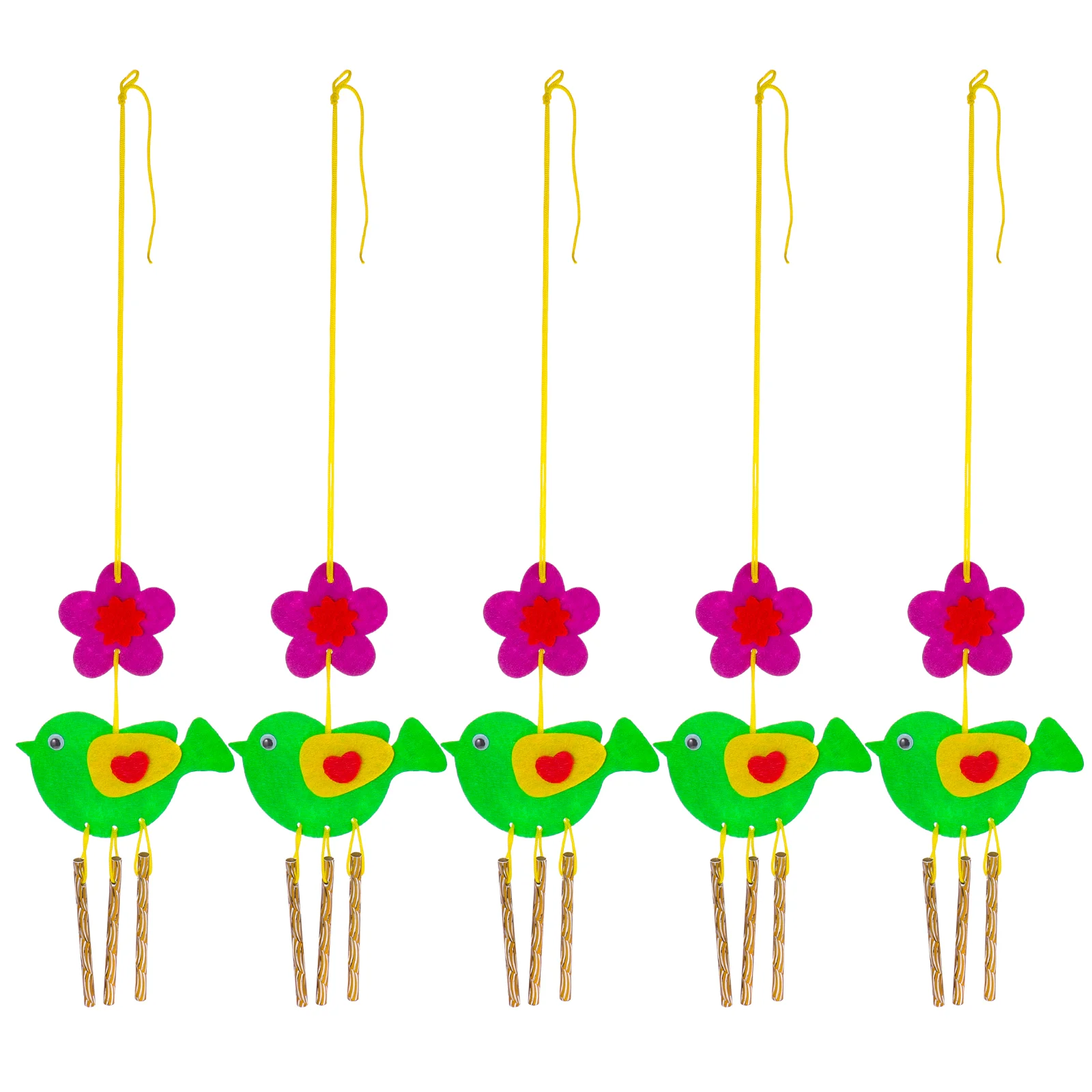 

5 Pcs Handmade Wind Chime Bird Craft Kids Education Toy Three-dimensional Craft DIY Supply Wood DIY Bird Accessory Child