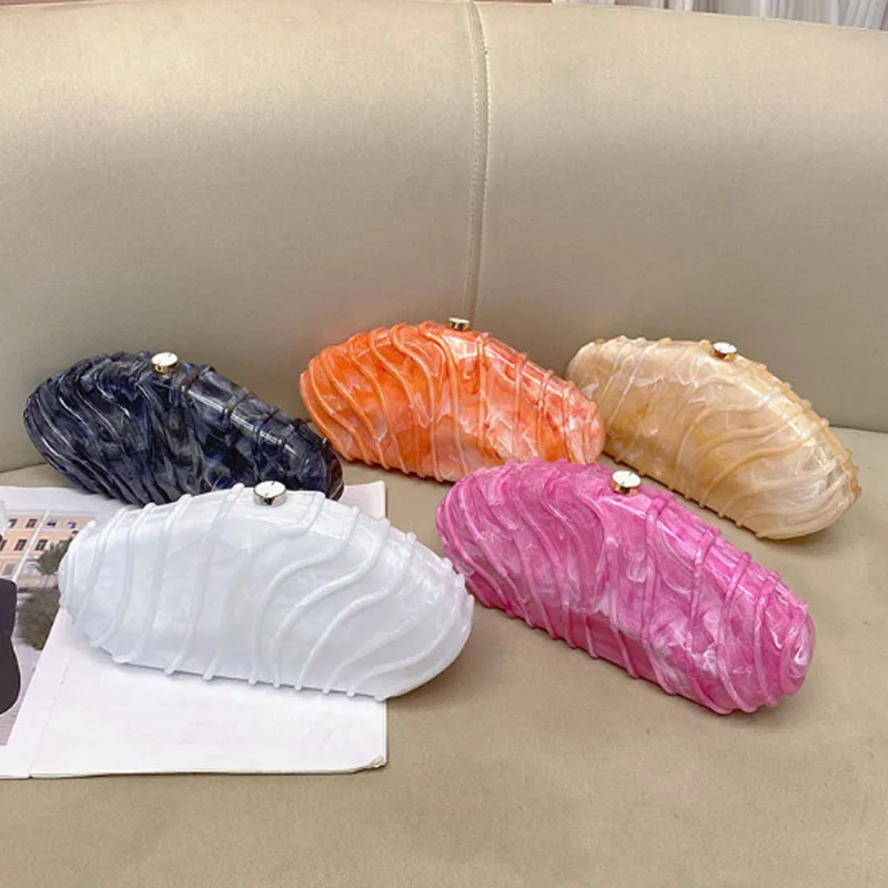 Роскошная акриловая женская сумка с каменным узором модными полосками и простая