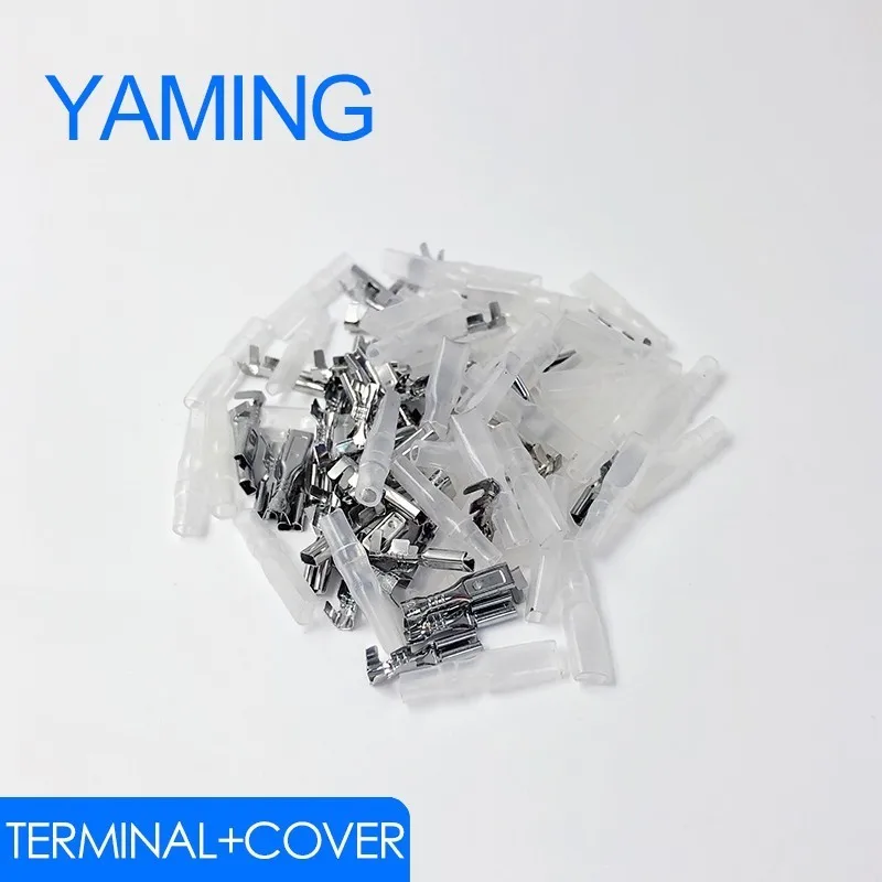 100 шт./50 наборов 2 8 мм 4 6 3 клемма + крышка штекер гнездо медный разъем автомобильные