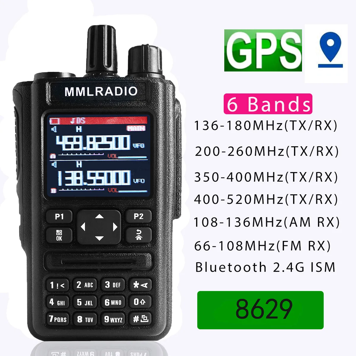 FRS PMR446 VOX Uhf Vhf большой радиус действия GPS 6 диапазонов 256CH двухстороннее Cb радио Air