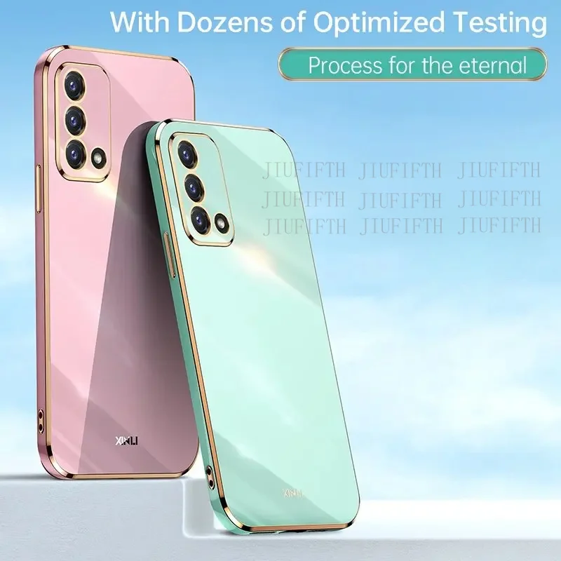 Чехол для Oppo A74 4G Oppa F19 однотонный с прямым краем 6d противоударный мягкий из ТПУ