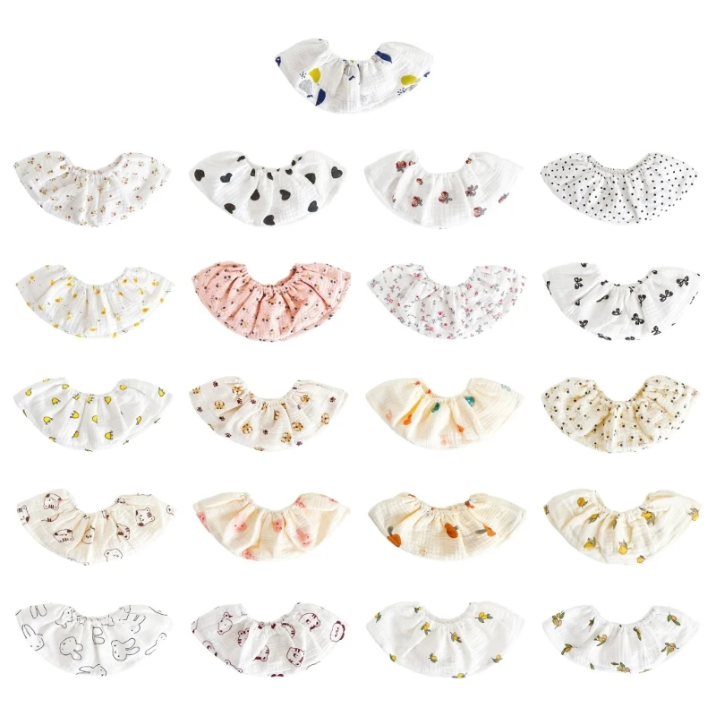 

Baby Elastic Bib Cotton Pullover Teething Bib Cute Print Rotating Drooling Bib Skin-Friendly Soft Burp Cloth Feeding Bib