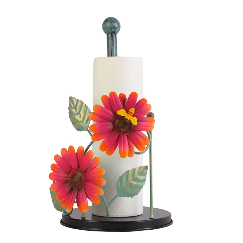 

Wrought Iron Sunflower Tissue Holder Kitchen Decoration Accessories Parts Room Living Room Painted Butterfly Vertical Tissue