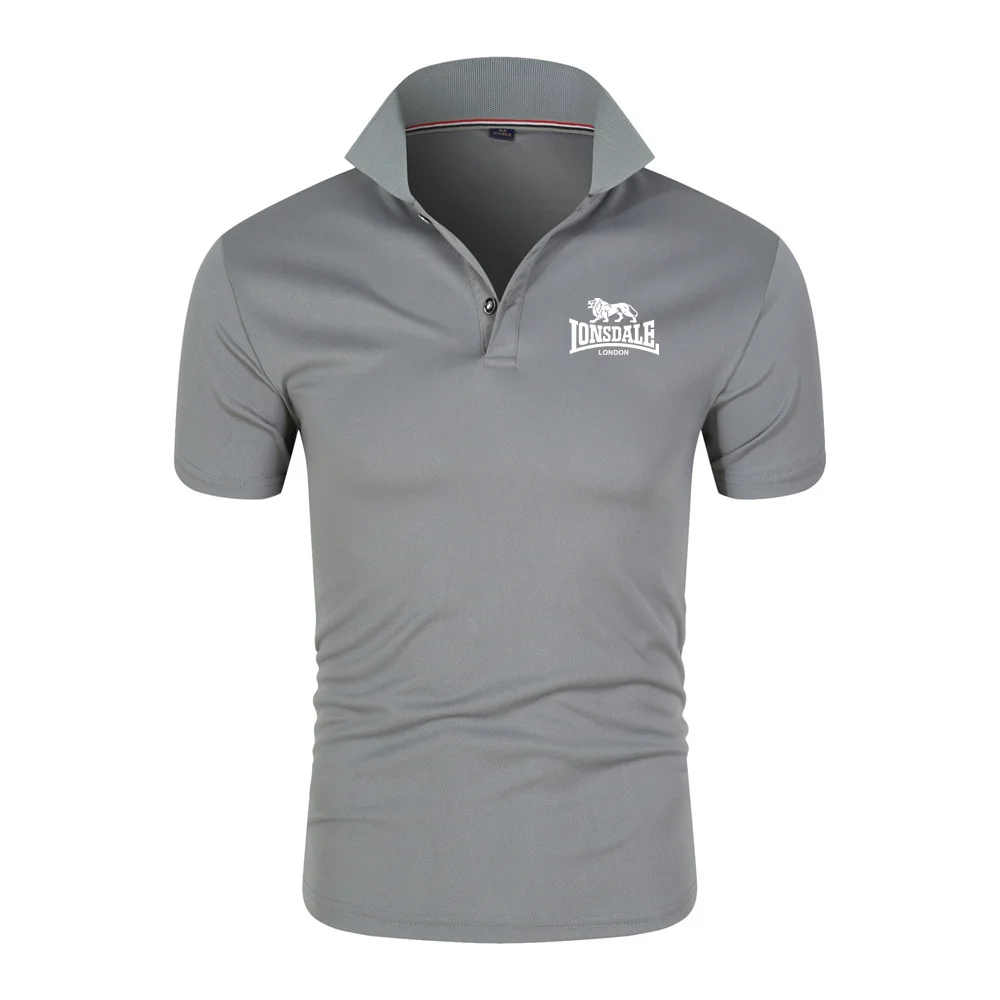 

New Men's LONSDALE Polo Shirts Summer High Quality Casual Everyday Short Sleeve Men's Lapel T Shirts Top Slim FitT-shirt