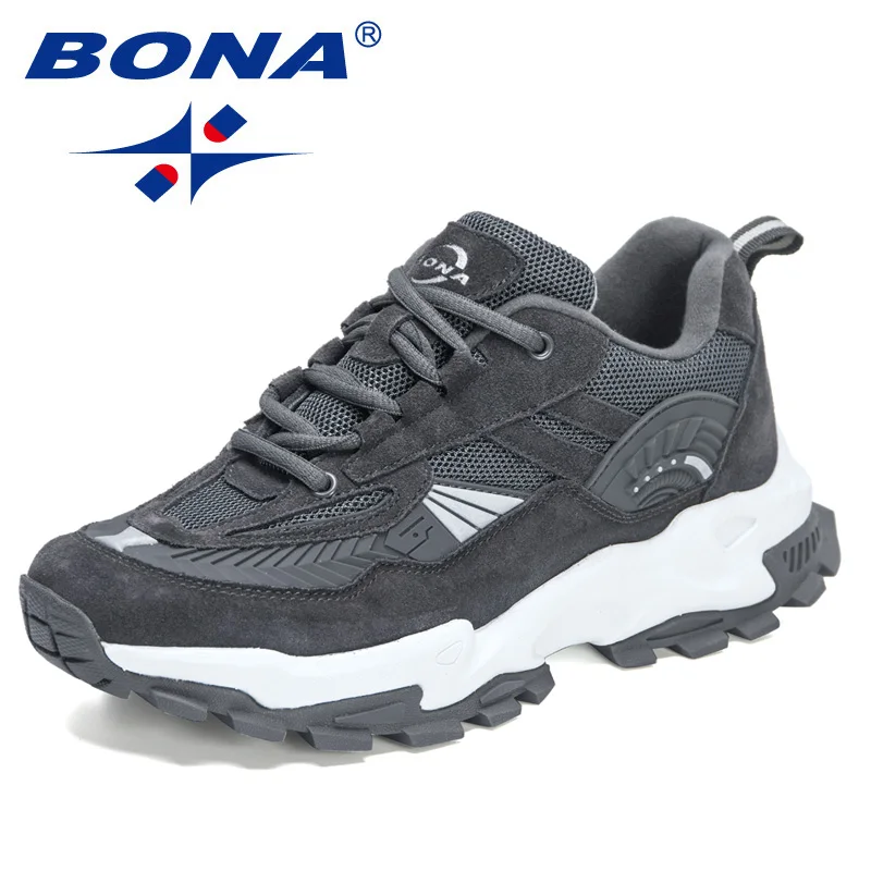 BONA 2022 New Designers Running Shoes Light Breathable Walking Shoes Men Brand Outdoor Sport Shoes Fashion Sneakers Mansculino