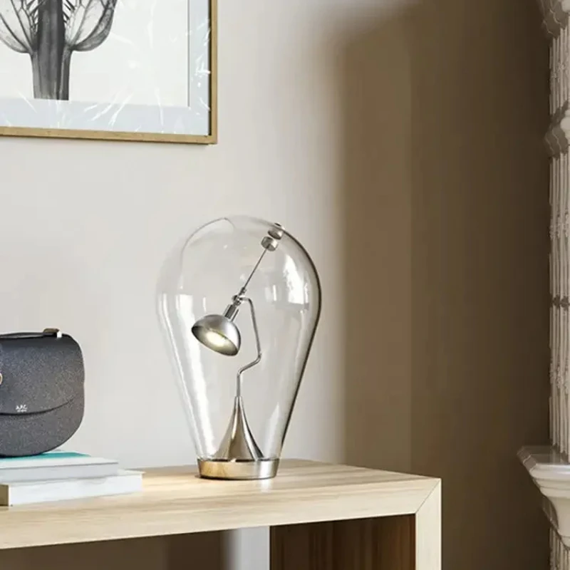 Винтажная стеклянная настольная лампа промышленная для спальни кабинета офиса