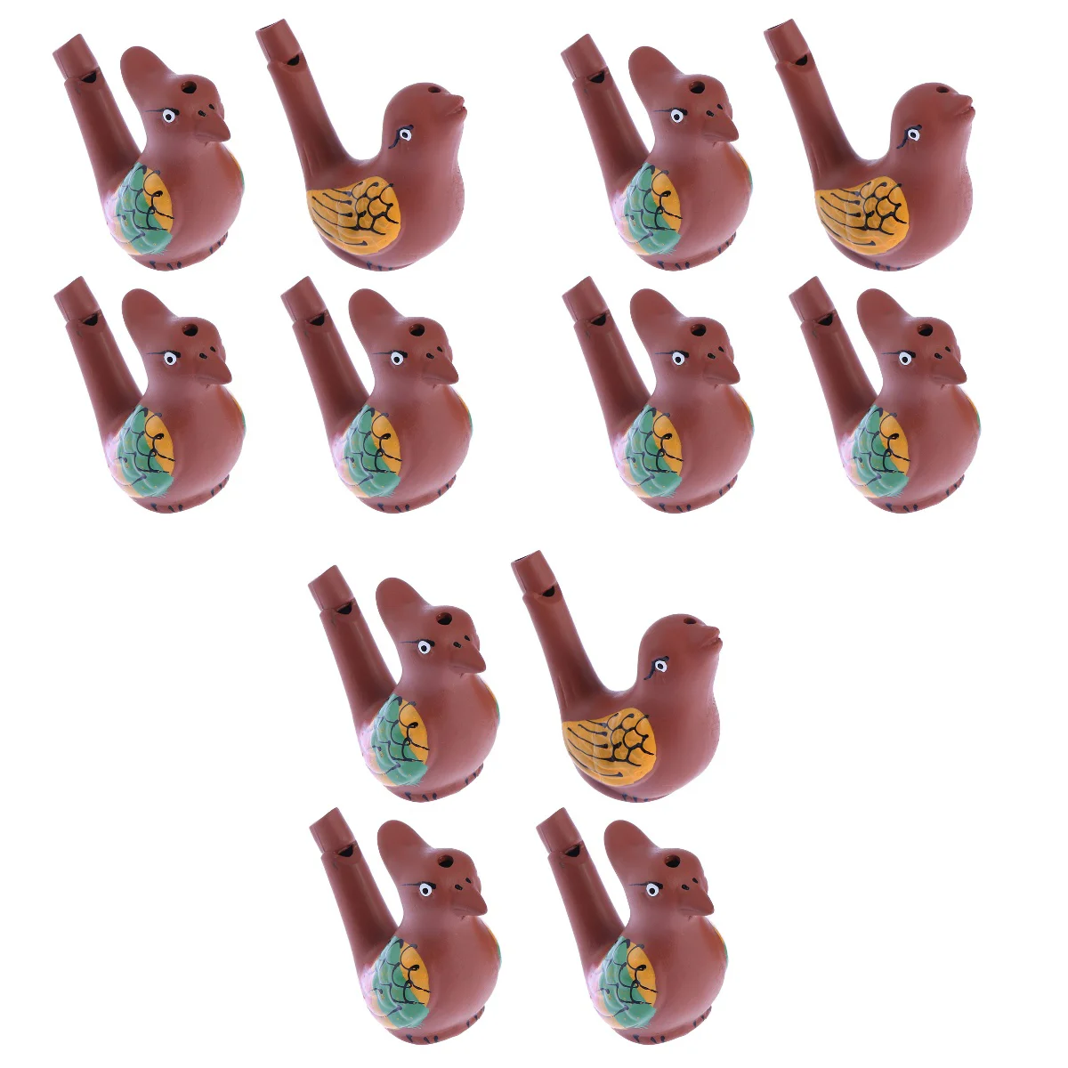 

12 pcs Creative Water Bird Whistle Colored Drawing Warbler Song Ceramic Chirps Baby Bathtime Musical Toys for Kids (Random