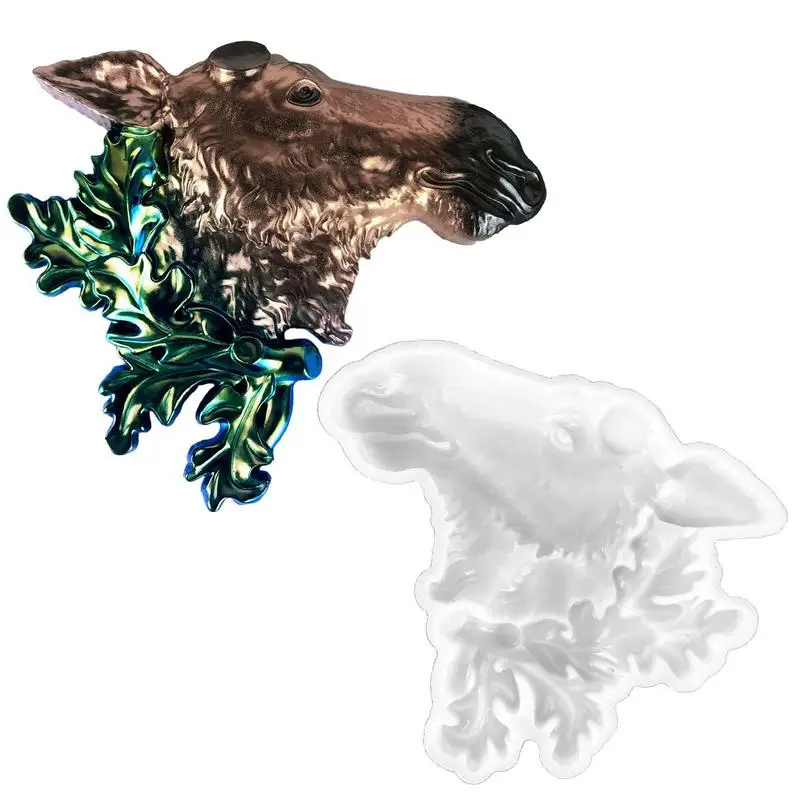 

Deer Head Silicone Mould Handmade Animal Epoxy Resin Molds Wall Door Cabinets Ornament Home Desktop Birthday Decoration Gift