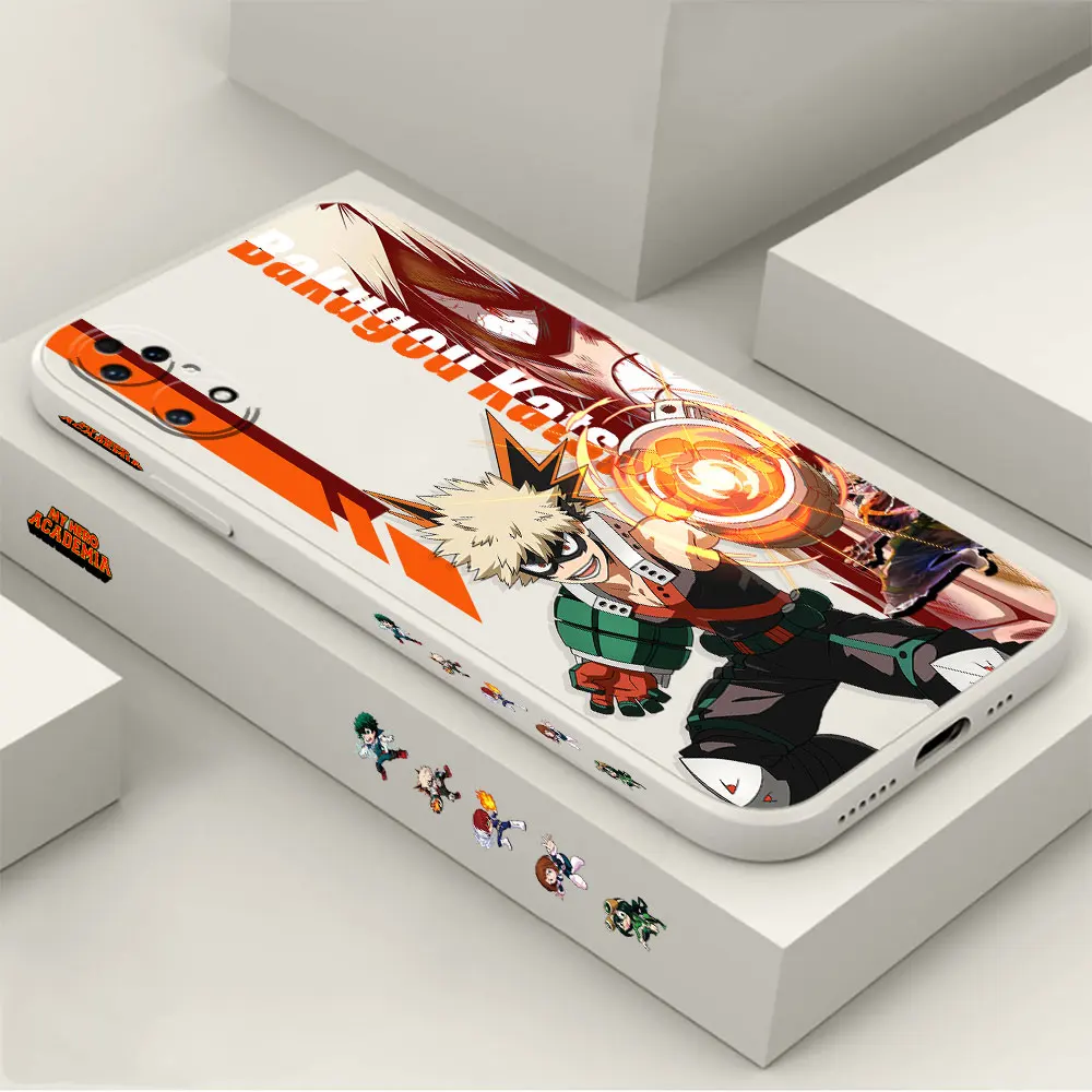 My Hero Academia Bakugou Katsuki Phone Case For Huawei P60 P50 P40 P30 P20 Mate 50 40 30 20 20X 10 Colour Liquid Silicone Cover