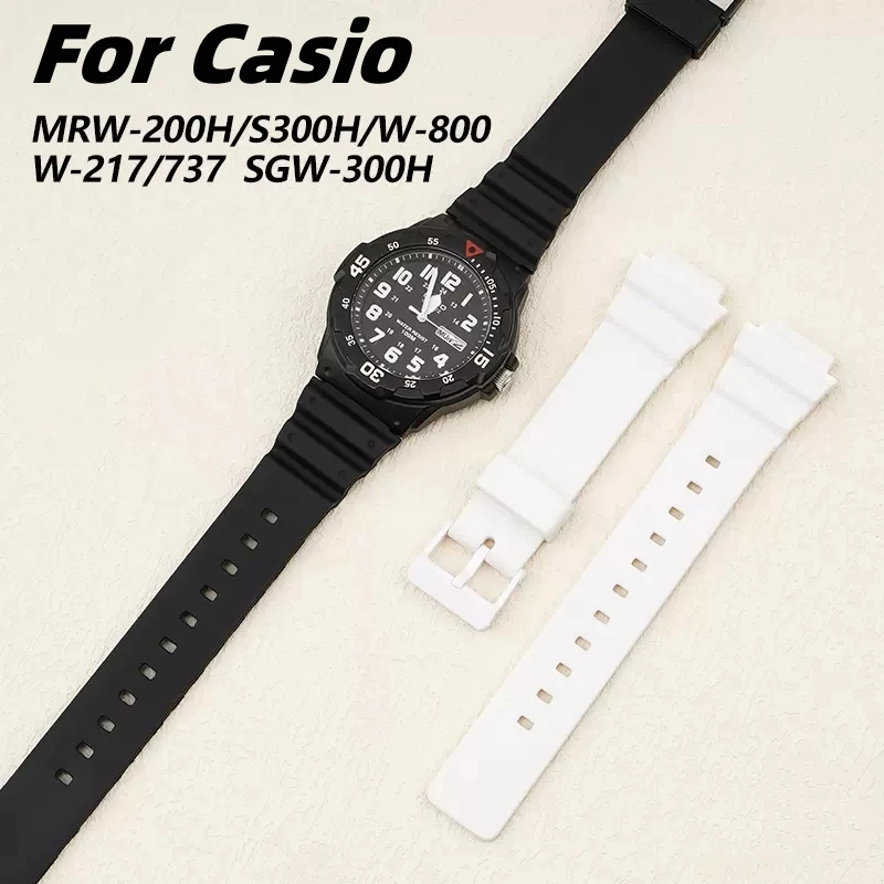 

Resin Strap for Casio G-Shock MRW-200H S300H W-800 Series 18mm Watch Band Silicone Wrist Sport Men Women Black Bracelet